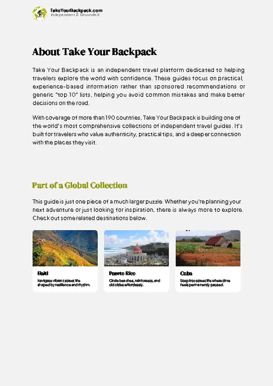 example page 1 from our offline Travel Guide for Dominican Republic